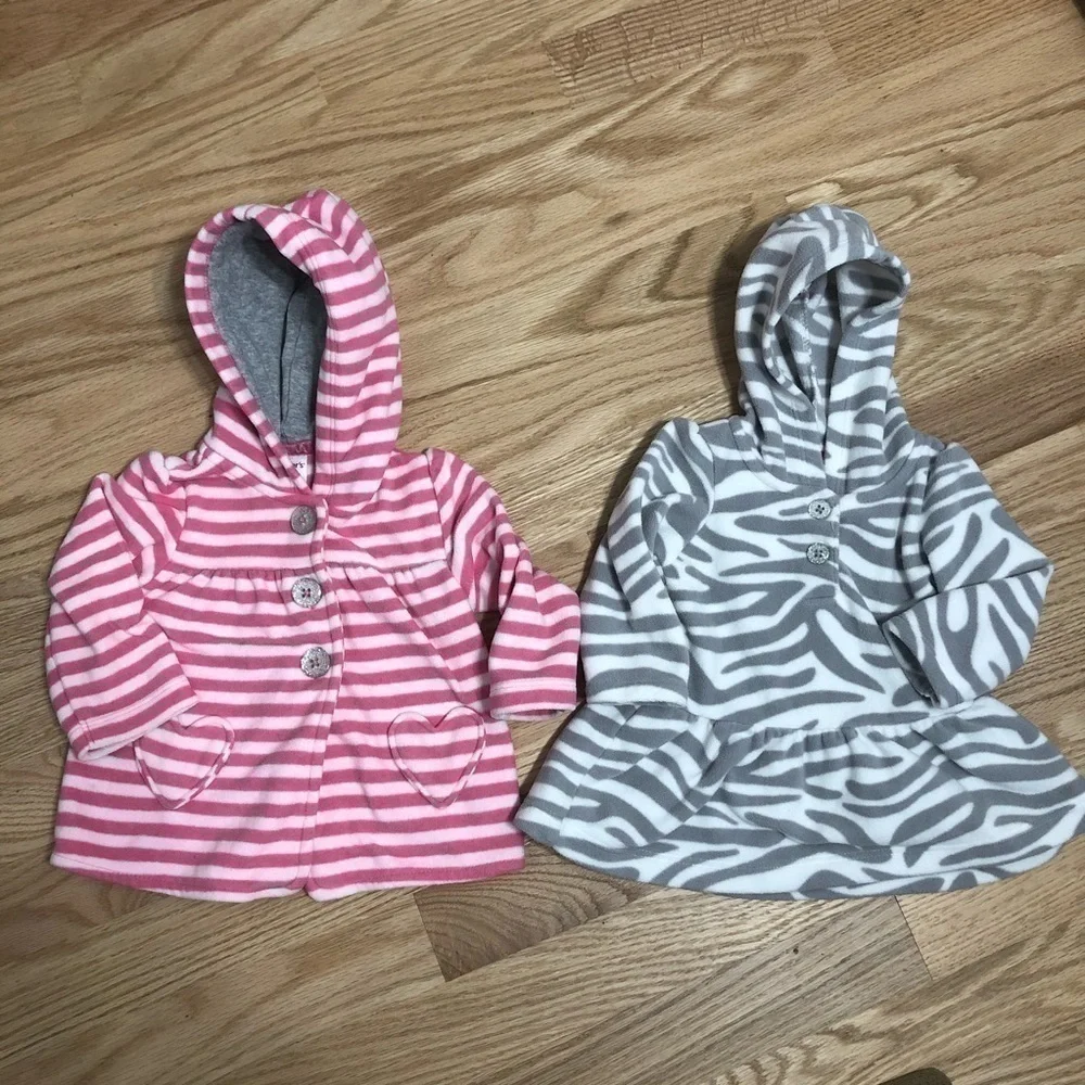 Carter’s Fleece Sweatshirt Bundle 6 months Pink Gray Pink Girls Baby